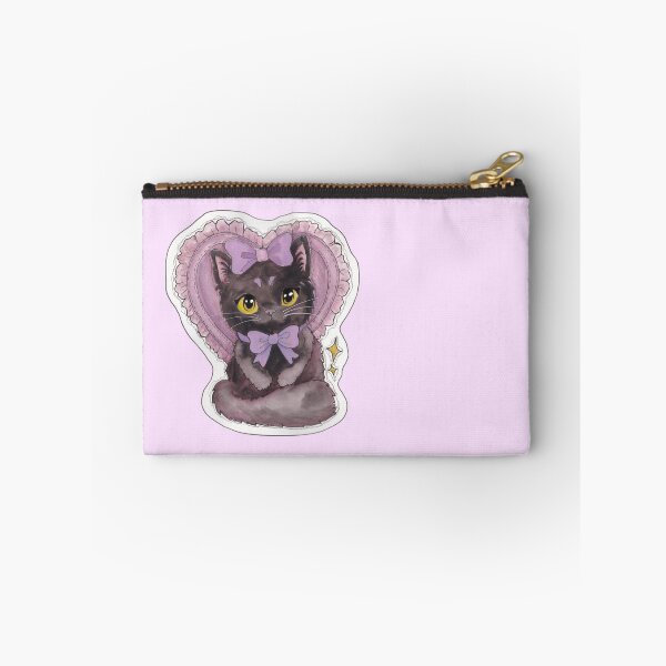Item preview, Bows Kitty — Cute Hand Drawn Gothic Cat Art designed and sold by Darkfully-Done.