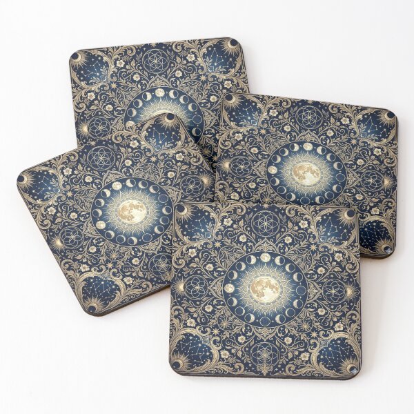 Item preview, moon phases - night cozy fantasy moon symmetry  designed and sold by Kate1art.