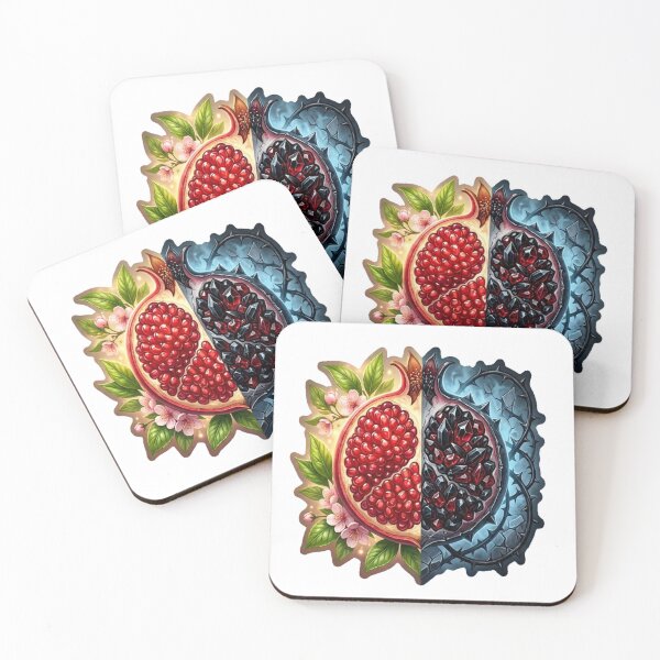 Item preview, Persephone’s Dual Pomegranate: Spring & Underworld | Mythological Symbolism Sticker | Gothic Botanical Art designed and sold by Thaliandra.