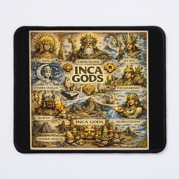 Item preview, Incan Gods Collage | Ancient Inca Mythology Pantheon Art Featuring Inti, Viracocha & Mama Quilla designed and sold by RockyLambda.