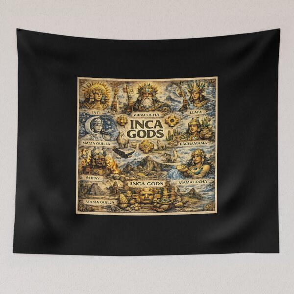 Item preview, Incan Gods Collage | Ancient Inca Mythology Pantheon Art Featuring Inti, Viracocha & Mama Quilla designed and sold by RockyLambda.