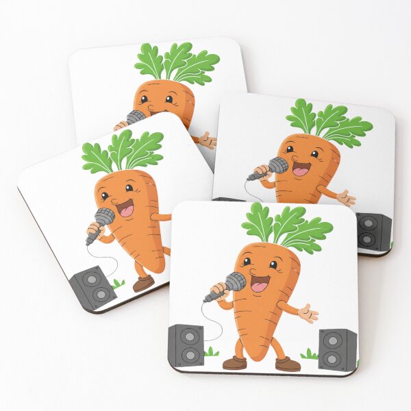 Item preview, Funny Carrot Karaoke Singing Vegetable Pun Cartoon designed and sold by Inka Moon Design.