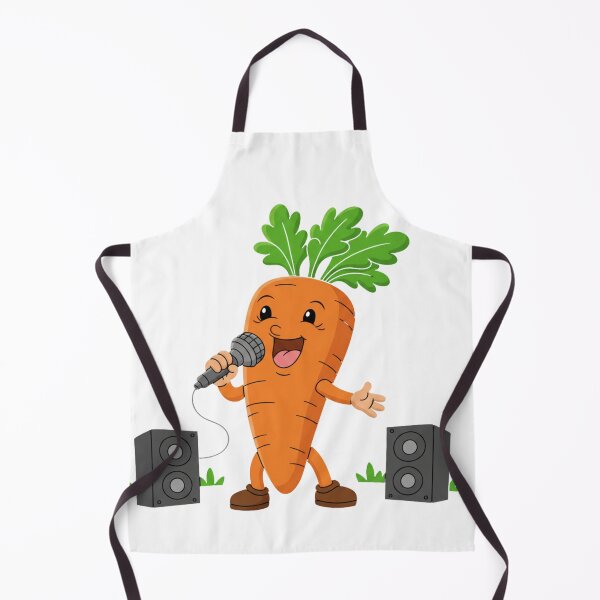 Item preview, Funny Carrot Karaoke Singing Vegetable Pun Cartoon designed and sold by Inka Moon Design.