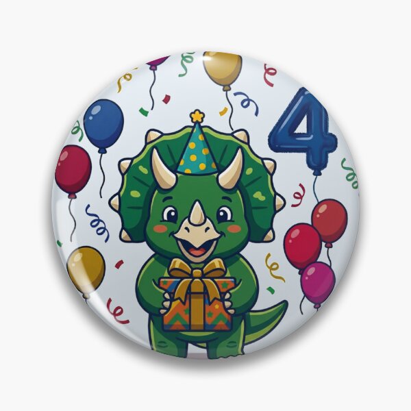 Artikelvorschau, Vier grüne Triceratops-Saurus-Geschenke zum 4. Geburtstag für Jungen/Mädchen – Dino-Party für Kinder entworfen und verkauft von Tronstell.