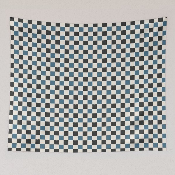 Item preview, Retro Checker Pattern | Blue Black Cream Vintage Seamless designed and sold by Dino-Lune.
