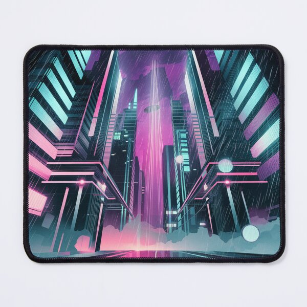 Item preview, Neon Rain Cyberpunk City, Sci-Fi Wall Art Gift designed and sold by LatentGoods.