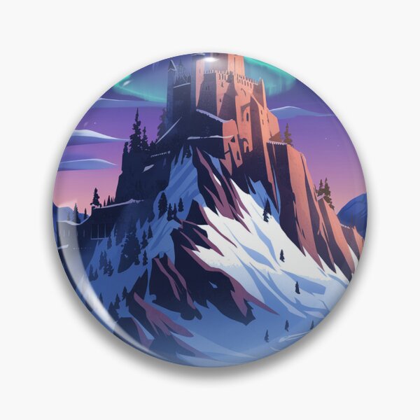 Item preview, Nordic Fortress Aurora Borealis, Fantasy Castle Wall Art designed and sold by LatentGoods.