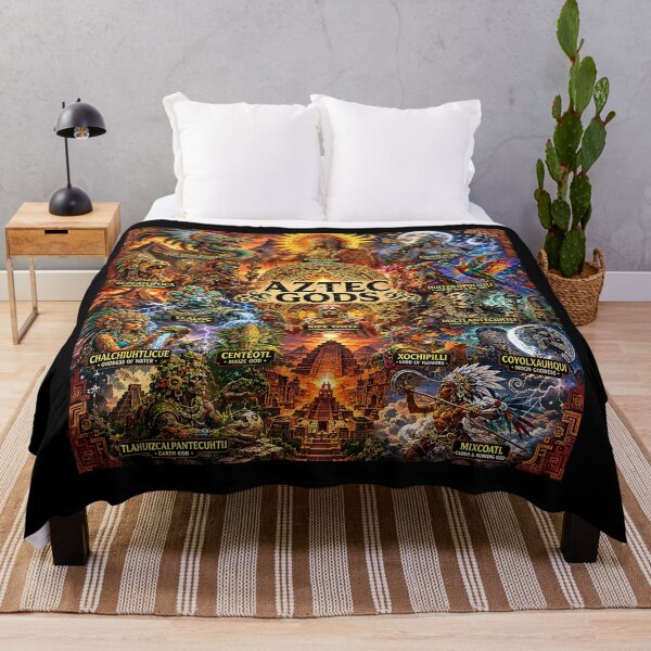 Item preview, Aztec Gods Collage | Ancient Aztec Mythology Pantheon Art Featuring Quetzalcoatl, Tezcatlipoca & Huitzilopochtli designed and sold by RockyLambda.