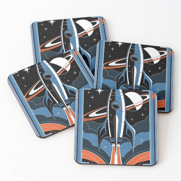 Item preview, Retro Space Rocket, 1950s Futurism Art Print, Vintage Sci-Fi Decor designed and sold by LatentGoods.