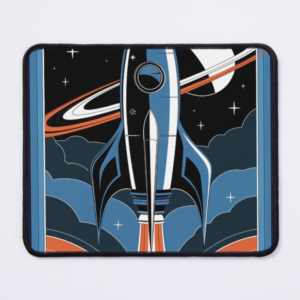 Item preview, Retro Space Rocket, 1950s Futurism Art Print, Vintage Sci-Fi Decor designed and sold by LatentGoods.
