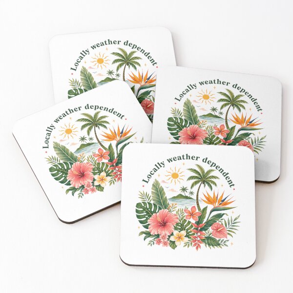 Item preview, Locally Weather Dependent | Tropical Beach Lifestyle Illustration designed and sold by Islabonita..