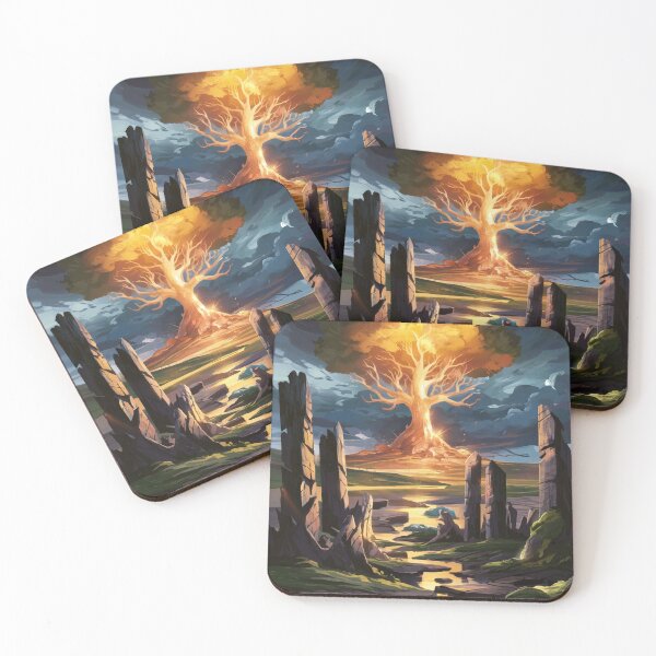 Item preview, Root of the World, Golden Tree Fantasy Art Print designed and sold by LatentGoods.