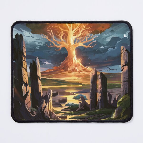Item preview, Root of the World, Golden Tree Fantasy Art Print designed and sold by LatentGoods.