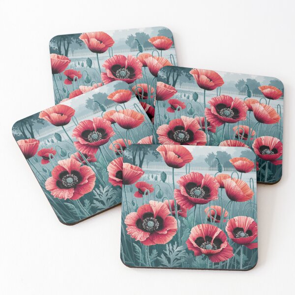 Item preview, Oriental poppy in the fog,oil paint. designed and sold by elegantpaterns.