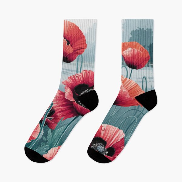 Item preview, Oriental poppy in the fog,oil paint. designed and sold by elegantpaterns.