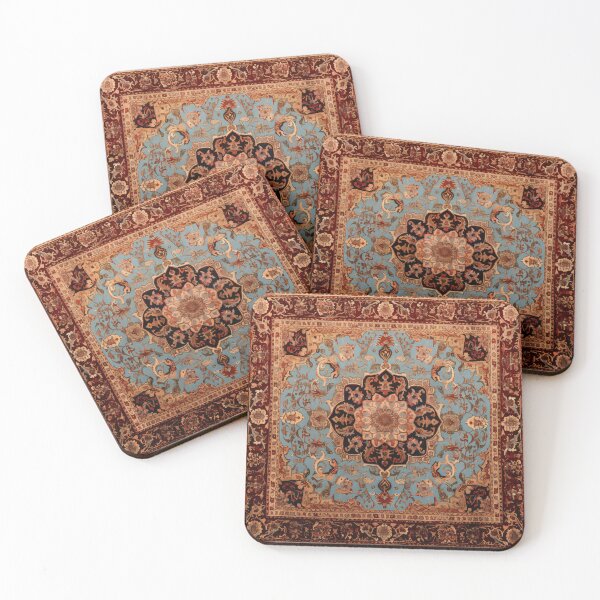 Item preview, Antique Persian Rug Light Blue Beige Brown Pattern designed and sold by GrinGalore.