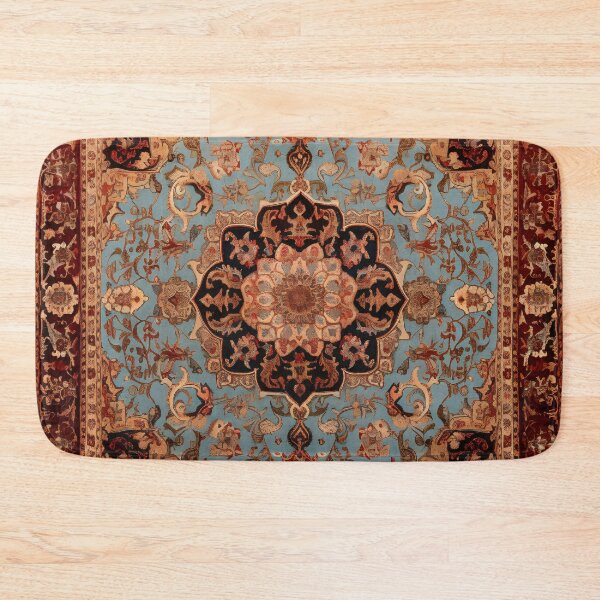 Item preview, Antique Persian Rug Light Blue Beige Brown Pattern designed and sold by GrinGalore.