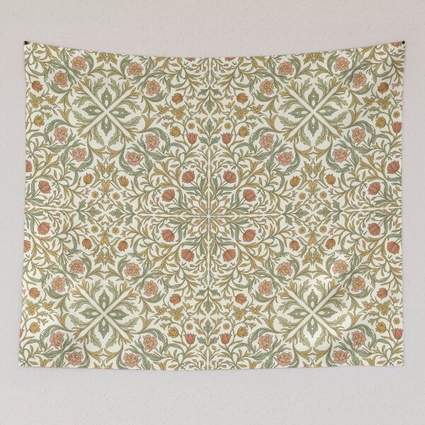 Item preview, wild flower vintage retro symmetric design  designed and sold by Kate1art.