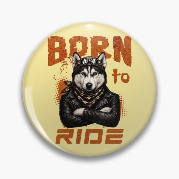 Item preview, Siberian Husky Biker Design – Born To Ride Funny Motorcycle Siberian Husky Print designed and sold by PixelsPaws.