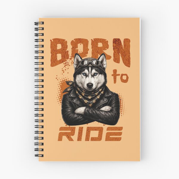 Item preview, Siberian Husky Biker Design – Born To Ride Funny Motorcycle Siberian Husky Print designed and sold by PixelsPaws.