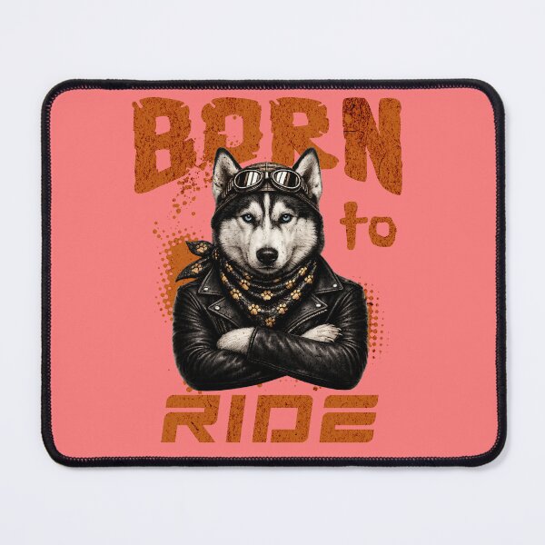 Item preview, Siberian Husky Biker Design – Born To Ride Funny Motorcycle Siberian Husky Print designed and sold by PixelsPaws.