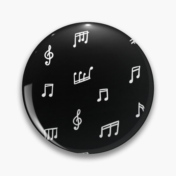 Item preview, Hand Drawn White Musical Notes Pattern | Minimalist Music Design on Black Background designed and sold by Vintage Letter Stickers.