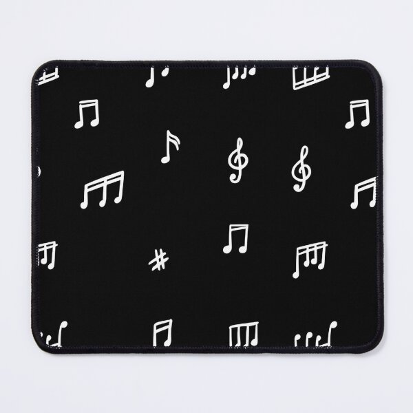 Item preview, Hand Drawn White Musical Notes Pattern | Minimalist Music Design on Black Background designed and sold by Vintage Letter Stickers.
