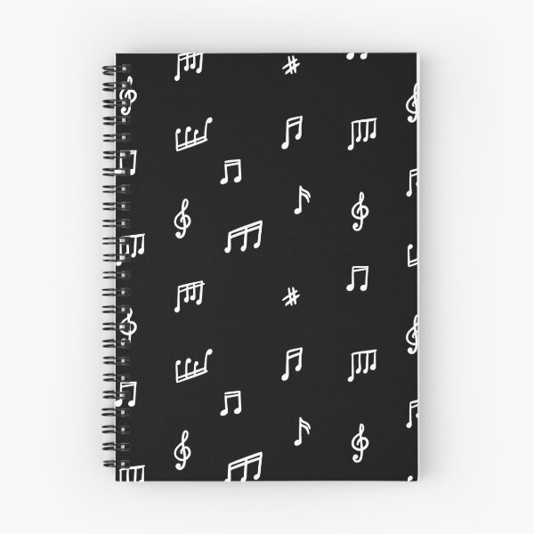 Item preview, Hand Drawn White Musical Notes Pattern | Minimalist Music Design on Black Background designed and sold by Vintage Letter Stickers.