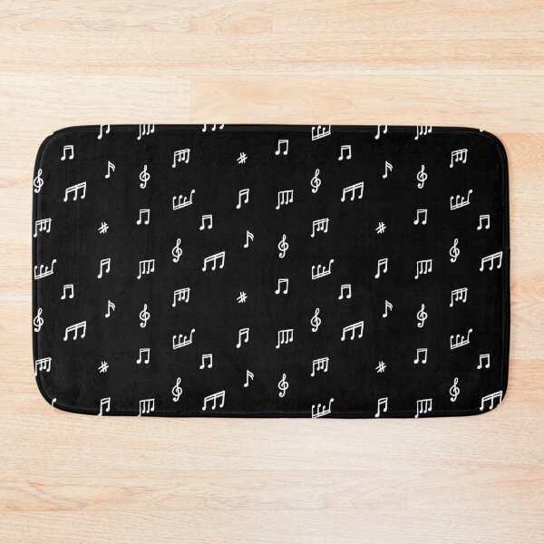 Item preview, Hand Drawn White Musical Notes Pattern | Minimalist Music Design on Black Background designed and sold by Vintage Letter Stickers.
