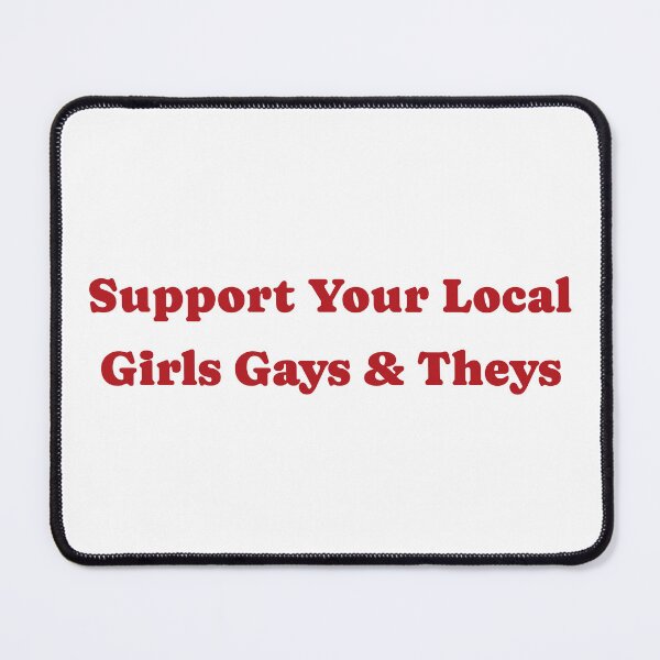 Item preview, Pride, Queer, Support Your Local Girls Gays and Theys LGBTQ Ally Cropped Ringer designed and sold by toongstudio.