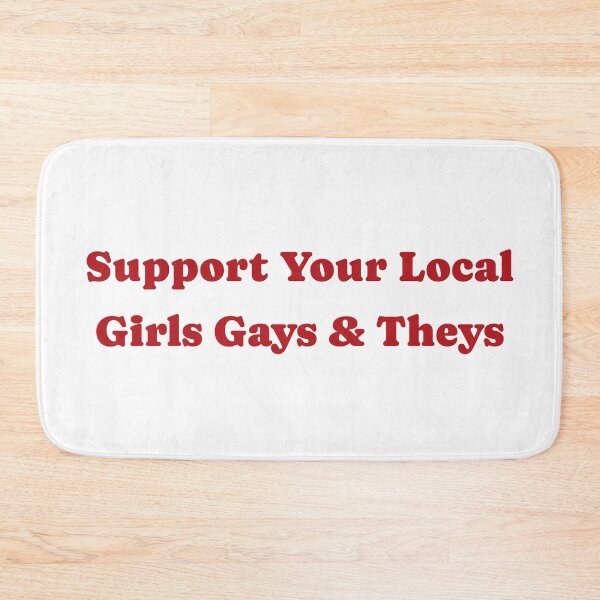 Item preview, Pride, Queer, Support Your Local Girls Gays and Theys LGBTQ Ally Cropped Ringer designed and sold by toongstudio.