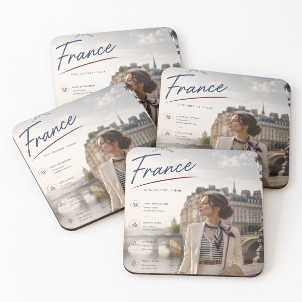 Item preview, France Chic Travel Poster – Paris Fashion, French Elegance & Parisian Lifestyle Wall Art designed and sold by Inkora-Art.