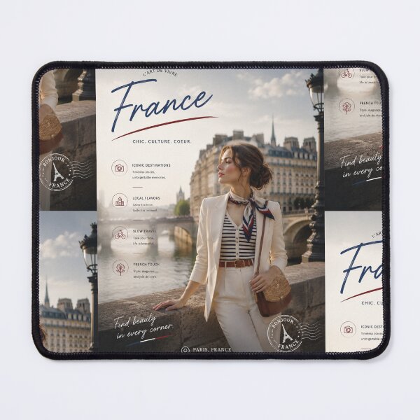 Item preview, France Chic Travel Poster – Paris Fashion, French Elegance & Parisian Lifestyle Wall Art designed and sold by Inkora-Art.