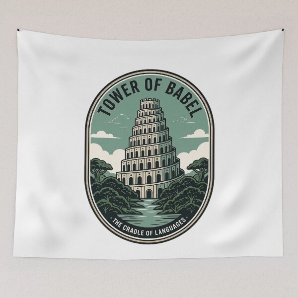 Item preview, Vintage Tower Of Babel Cradle Of Languages Badge designed and sold by k3rstman1.