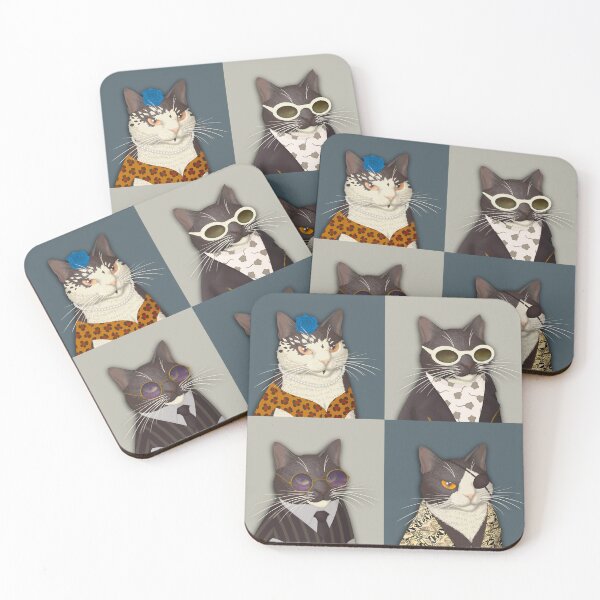 Item preview, Tuxedo Cat Variety - Elegant Pop Art designed and sold by Scolliecat.