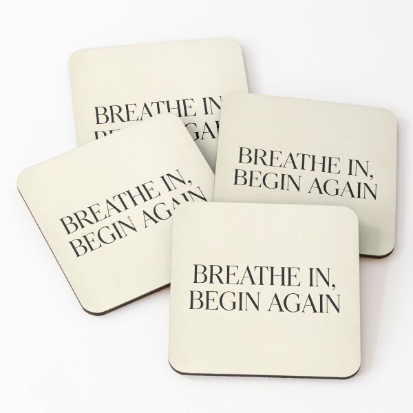 Item preview, Minimalist Wall Art Print BREATHE IN BEGIN AGAIN designed and sold by OdinLabs.