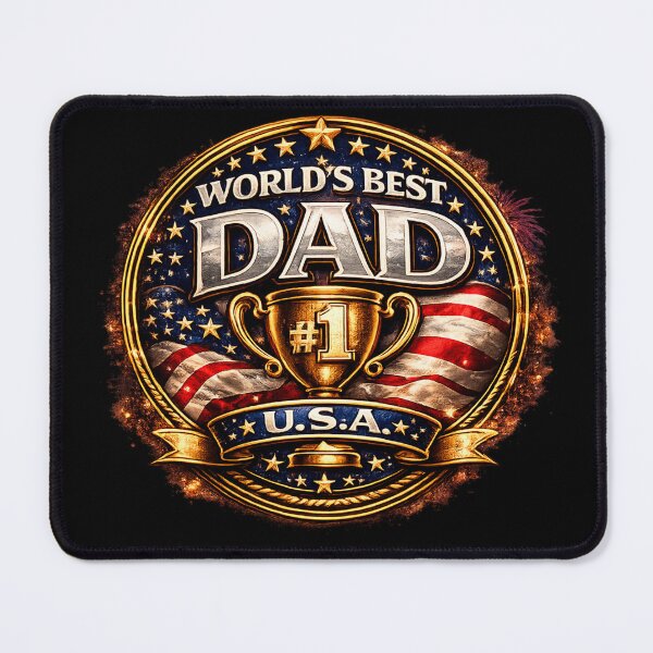 Item preview, Fathers Day - Worlds Best Dad - Patriotic Trophy designed and sold by BeachBumPics.