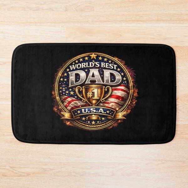 Item preview, Fathers Day - Worlds Best Dad - Patriotic Trophy designed and sold by BeachBumPics.