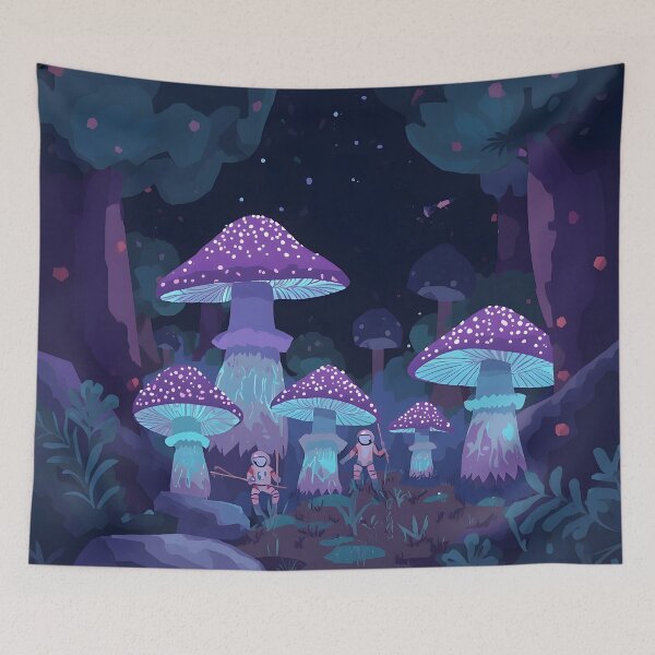 Item preview, Magical Glowing Mushroom Forest Fantasy Art designed and sold by Luna-Flow.
