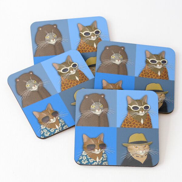 Item preview, Tabby Cat Variety - Blue Pop Art designed and sold by Scolliecat.