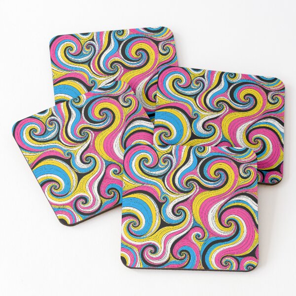 Item preview, Swirly Cartoon Pansexual Pride Flag Stripe Pattern designed and sold by BeJolley.