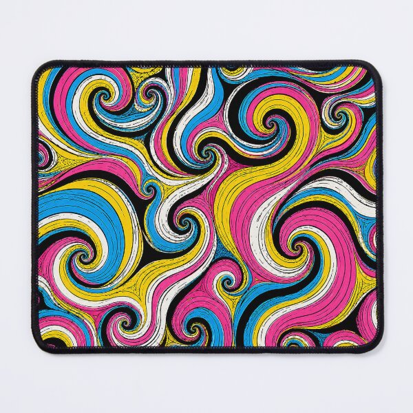 Item preview, Swirly Cartoon Pansexual Pride Flag Stripe Pattern designed and sold by BeJolley.