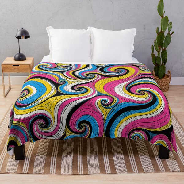 Item preview, Swirly Cartoon Pansexual Pride Flag Stripe Pattern designed and sold by BeJolley.