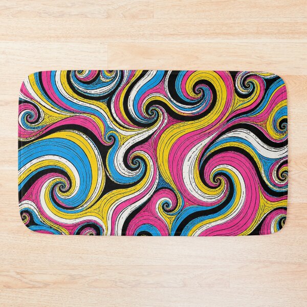 Item preview, Swirly Cartoon Pansexual Pride Flag Stripe Pattern designed and sold by BeJolley.