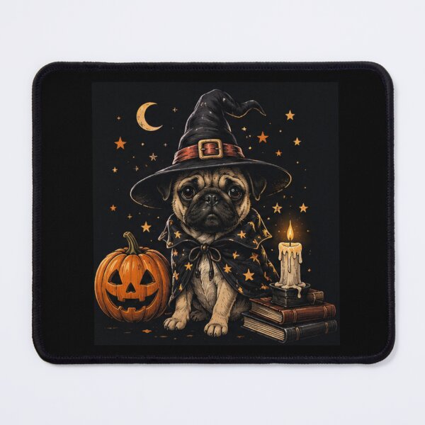 Item preview, Witch Pug Halloween Design | Magical Halloween Dog Art designed and sold by PoojaArtLab.