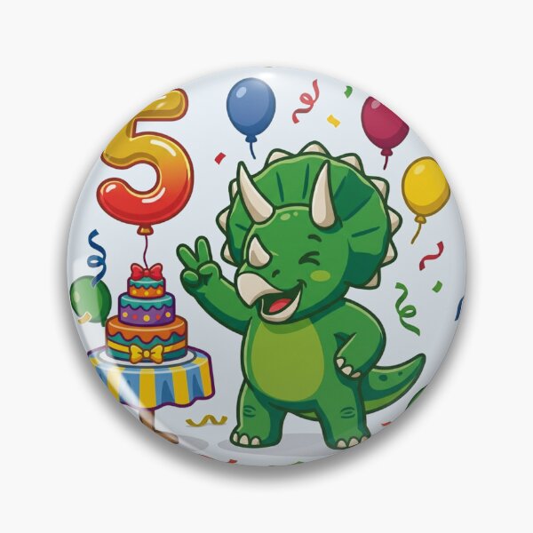 Item preview, Five Saurus green triceratops 5th birthday dino lover designed and sold by Tronstell.