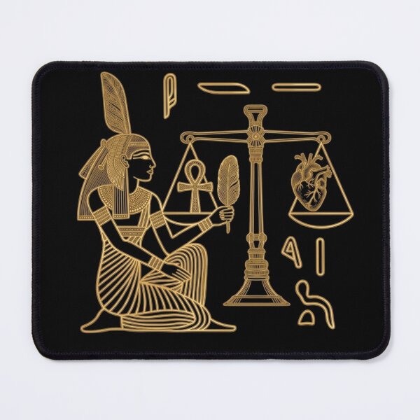 Item preview, Ancient Egyptian Ma'at Judgment Scale Gold Line Art | Sacred Balance of Truth and Justice designed and sold by Queen Cleopatra.