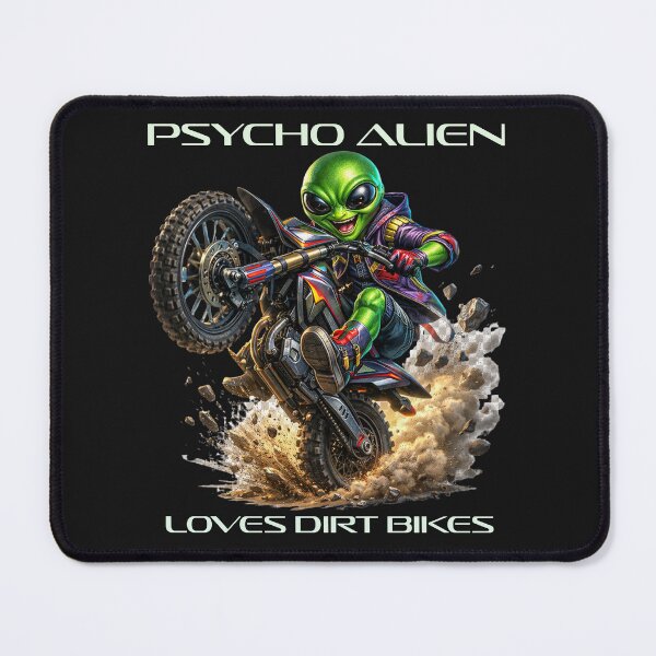 Item preview, Psycho Alien Loves Dirtbikes - Neon Lettering designed and sold by PsychoAlien.com.