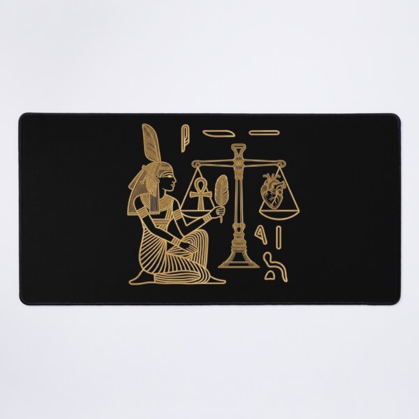 Item preview, Ancient Egyptian Ma'at Judgment Scale Gold Line Art | Sacred Balance of Truth and Justice designed and sold by Queen Cleopatra.