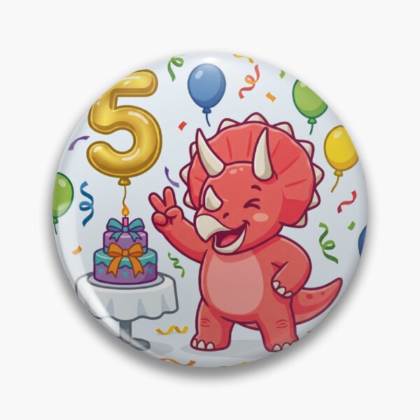 Item preview, Five Saurus pink triceratops 5th birthday dino lover designed and sold by Tronstell.